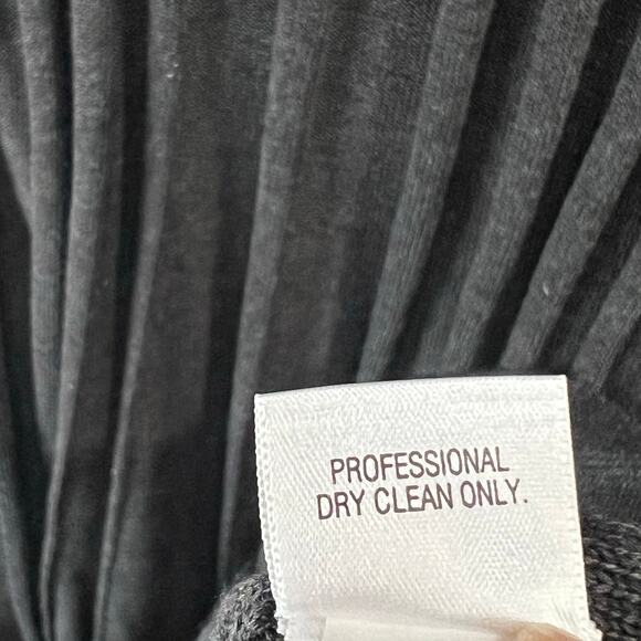 Dana Buchman Sweater Dress With Scarf XL Gray Ribbed Fit Flare Timeless Career - Picture 13 of 14